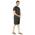 thumbnail image 2 of Inkmeso Solid Cotton 2 Pc Nightwear Set Summer Shorts and Tshirt Set For Men Sleepwear Classic Pajama Set, 2 of 8