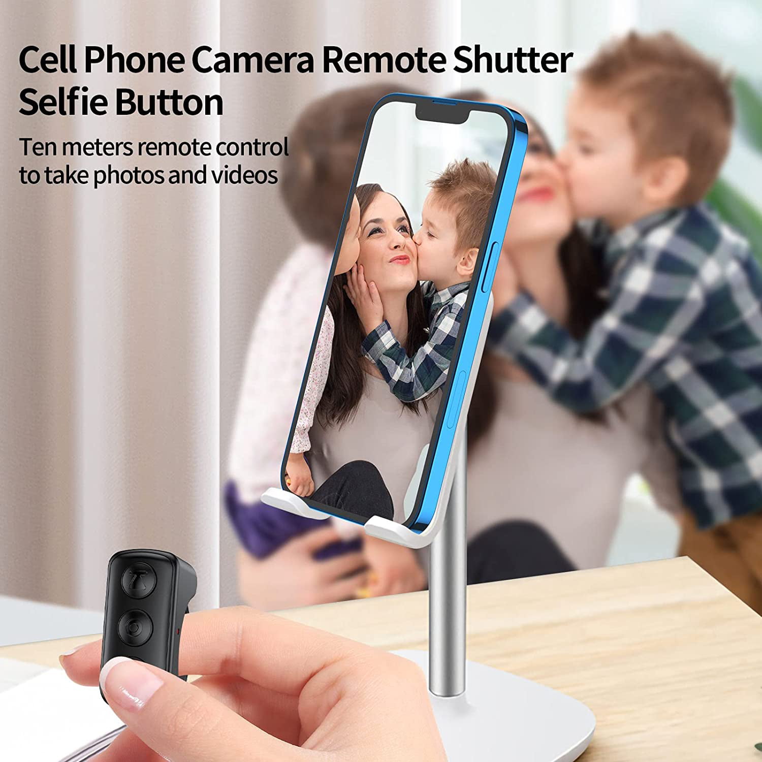 Can Also be Tiktok Remote and Bluetooth Camera Remote Black Bluetooth Page Turner for iPhone/iPad 
