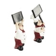 thumbnail image 6 of 5"W, 8"H White Polystone Kitchen Decorative Figurine Chef Sculpture with Chalkboard Signs, by DecMode (2 Count), 6 of 9