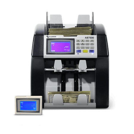 AccuBANKER AB7500 Dual Pocket Mixed Bill Counter 1200 Bills/Min, Black