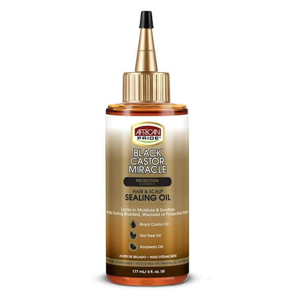 African Pride Black Castor Miracle Hair and Scalp Sealing Oil, 6 oz