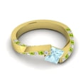 thumbnail image 3 of Diamond-Capitals 1.25 Carat Sparkle Princess Cut Aquamarine & Peridot Gemstone Proposal Ring for Ladies Solid 14K Yellow Gold Size 8.5, 3 of 8