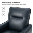 thumbnail image 4 of Faux Leather Upholstered Accent Chair Tufted Armchair Lounge Sofa Wood Legs Living Room Office Adult Navy, 4 of 8