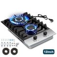 thumbnail image 2 of Amzgachfktch 2 Burners Gas Cooktop Stove Oven 12 inch Stainless Steel NG/LPG Convertible Easy Clean, 2 of 15