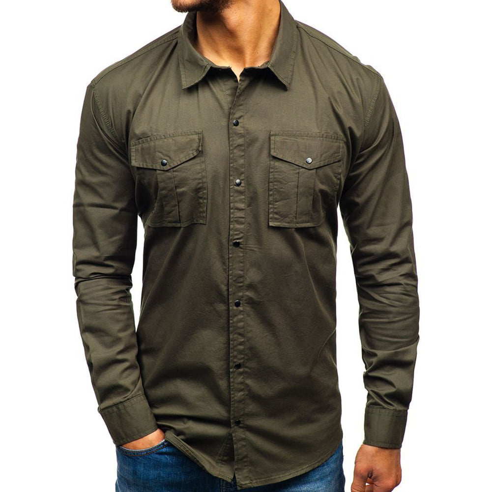 MEN'S Solid Color Western Show Shirt Black 4XL Details about   NEW 