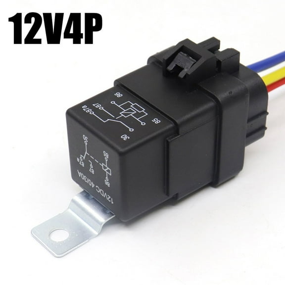 RANMEI 30A40A Waterproof Relay Harness Socket For 12V/24V Heavy Duty Applications 4 Pin Relay Switch With Built In Diode