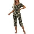 thumbnail image 4 of MINTREUS Womens Pajamas Short Sleeve Sleepwear Tops and Capri Pants Pjs Print Pajama Sets S-2XL, 4 of 7