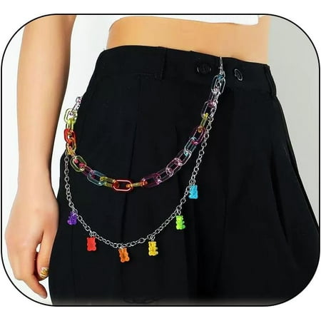 XiaoBanDeng Pants Chain Wallet Chain Punk Chain Hip Hop Butterfly Lock Charm Jeans Chains Rock Chains for Women Men Hipster Women Fashion Trendy Waist Pants Chain Jewelry