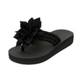 thumbnail image 2 of HTHLVMD Women's Flower Wedge Flip Flops, 3d Floral Sandals for Women 2026 Dressy Flatform Thongs Flip Flops Summer Beach Vacation Fashion Casual Flip Flops Elegant Flower Trim Slippers, Black 7, 2 of 8