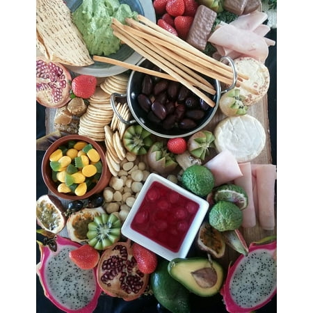 Canvas Print Feast Food Cheese Platter Party Stretched Canvas 10 x