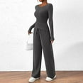 thumbnail image 4 of Fiaer,2 Piece Sets for Irregular Hem Tshirts and Palazzo Pants,Womens Casual Trendy Lounge Wear Sets,Ladies Solid Color Lightweight Outfits Set GY1 XS, 4 of 6