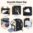 thumbnail image 6 of Diaper Bag Backpack - Extra Large Diaper Bag for 2 Kids Twin, Travel Baby Bags for Mom Dad 25-37L Expandable with Changing Pad Earphone Hole, Apricot Black, 6 of 8