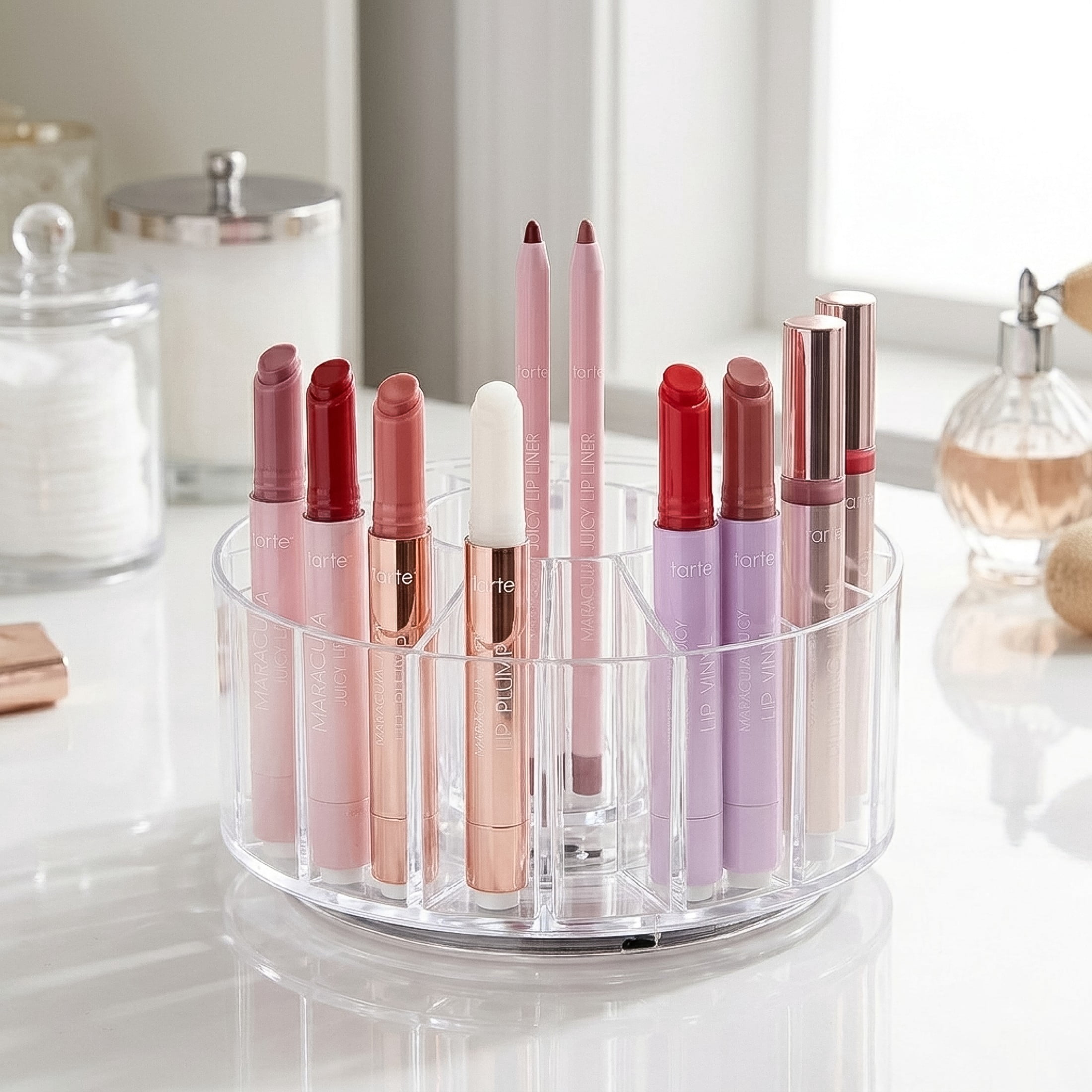 Tarte Maracuja Juicy Lip Collector's Set, 10-Piece Hydrating Maracuja Lip Balm, Vinyl, Liner, Gloss, Plumper, Beauty Gift for Women
