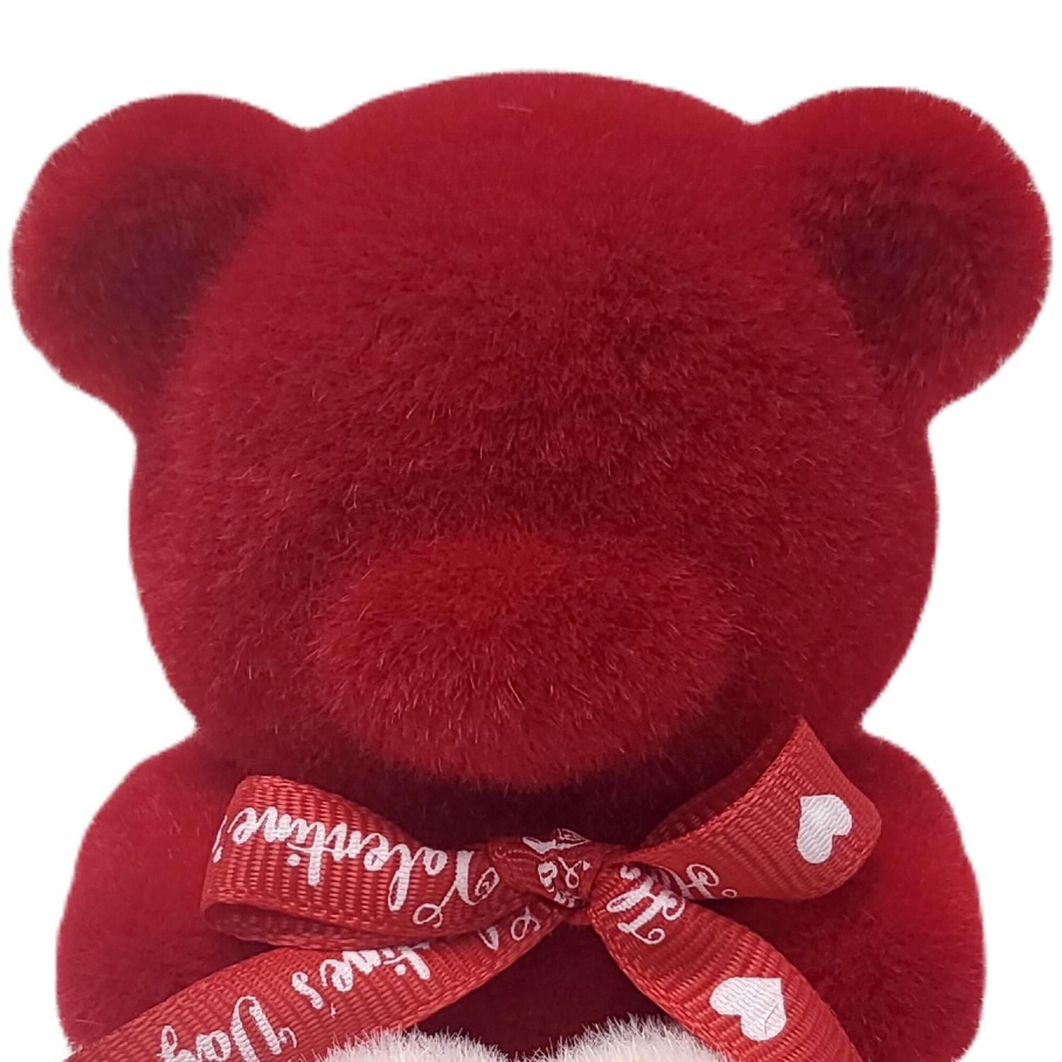 Way To Celebrate Valentine's Small Flocked Red Bear, 4"