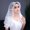 B, variant on Elegant Bridal Lace Scarf Veil - Lightweight Short Gauze Shawl for Weddings and Ceremonies