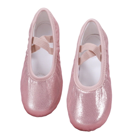 Girls Casual Shoes Glitter Satin Ballet Dance Shoes Soft Sole Flexible Cat Performance Sneakers For Toddlers Kids ,9.5-10 Years