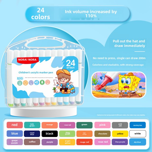 Rotulador acrílico para estudiantes, especial para pintar, papelería, grafiti, arte, juego de rotuladores de acuarela para niños