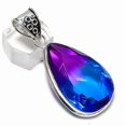 thumbnail image 2 of Natural Bi-Color Tourmaline Handmade 925 Sterling Silver Gift Pendant 2.17", 2 of 2