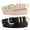 Black+Beige, variant on Women Leather Belts for Jeans Gold Buckle Ladies Leather Belt 2 Pack