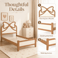 thumbnail image 5 of Miniyam Twin Size Kids Platform Bed with Bow-Shaped Headboard, Wood Bed Frame, Natural, 5 of 7