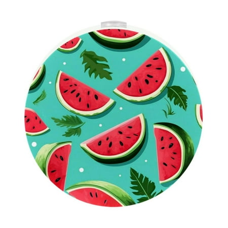 

Watermelon LED Round Night Light-2PCS Energy-Efficient Plug-in Ambient Lamp with Auto Sensor Compact & Versatile for Bedroom Bathroom and Hallway