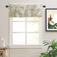 thumbnail image 2 of Marble Valances for Windows Abstract Fluid Art Green Brown Marble Texture Modern Rod Pocket Curtain Valance Window Treatment Short Curtains for Kitchen Living Room, 58"x16", 2 of 5