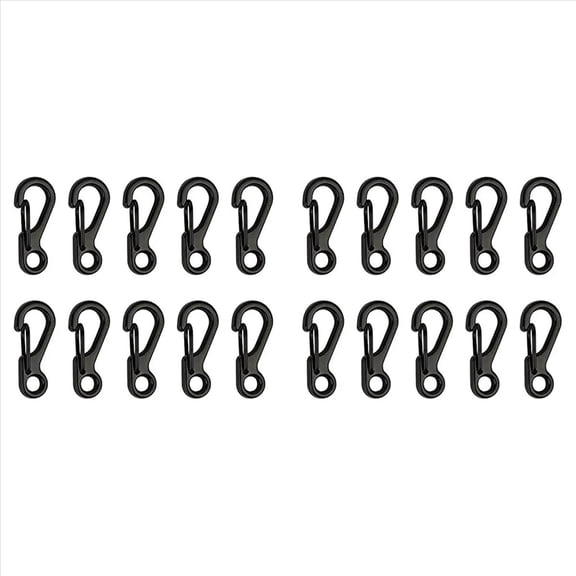Rollbacks & More 20X Mini Alloy Carabiner Clip Tiny Spring Snap Hook Carabiners for Backpack Keychains Accessories(Black)