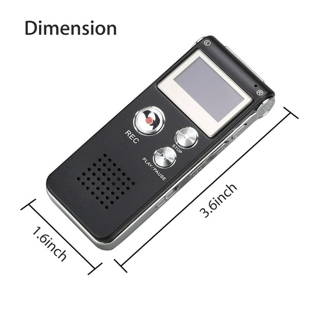 Grabadora de voz digital, grabadora activada por voz de 8 GB con reproducción, mini grabadora de audio para conferencias, reuniones, entrevistas, dictáfono de cinta portátil con USB, MP3