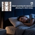 thumbnail image 4 of White Brown Wooden Wall Clock Silent Non Ticking, Modern Gradient Vertical Stripes Geometric Square Wall Clocks Battery Operated, Decor Clock for Home Office, Living Room, Kitchen, 10 Inch, 4 of 9
