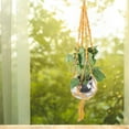 thumbnail image 4 of Decoración para interiores y exteriores para colgar plantas y flores en macetas, macramé amarillo, 4 of 6