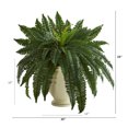 thumbnail image 2 of Nearly Natural 25" Plastic/Polyester Boston Fern Artificial Plant in Decorative Urn, Green, 2 of 5