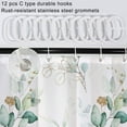 thumbnail image 5 of Eucalyptus Shower Curtain, Spring Sage Green and Gold Abstract Leaves Shower Curtain Set for Bathroom Waterproof Fabric Watercolor Botanical Bathroom Decor with Hooks, 72x72 Inch, 5 of 6