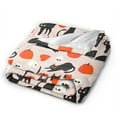 thumbnail image 2 of DouZhe Ultra-Soft Micro Fleece Lightweight Flannel Bed Blanket, Spooky Cat Pumpkin Halloween Print Cozy Warm Throw Blankets, 80"x60", 2 of 7