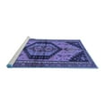 thumbnail image 2 of Ahgly Company Machine Washable Indoor Round Persian Blue Traditional Area Rugs, 5' Round, 2 of 4
