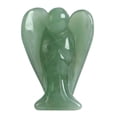 thumbnail image 3 of Spencer Crystal Angel Figurine Carved Angel Statue Gemstone Decor Polished Natural Healing Stone Spiritual Gift Meditation "Green", 3 of 7