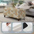 thumbnail image 4 of Jiueut Paisley Flower Pattern Rectangle Ottoman Cover, Stretch Folding Storage Bench Slipcover Washable Footrest Stool Cover with Elastic Bottom, Furniture Protector for Living Room Bedroom, S, 4 of 7