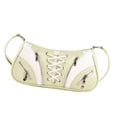 thumbnail image 5 of PU Leather Handbag Lace Up Zipper Color Block Elegant Adjustable Shoulder Bag for Female Green Free Size, 5 of 8