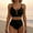 Black, variant on Womens Two Piece Swimsuits Bikini Summer Swim Wear High Waisted Beach Bathing Suits for Women