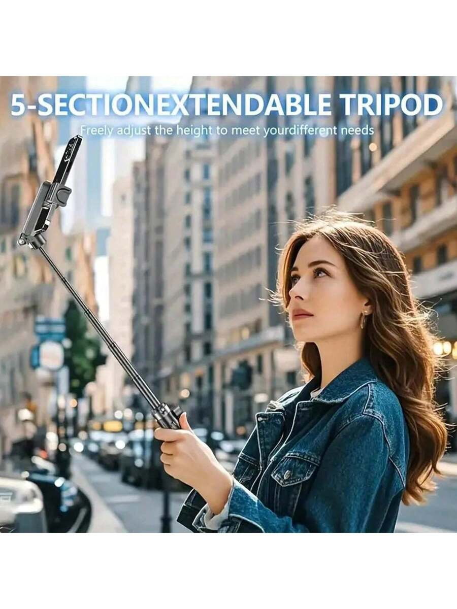 Phone Tripod With 2 Selfie Light, Portable Pocket Size Selfie Stick For IPhone Magsafe, Selfie Stick With Wireless Detachable Remote Control For Photograph, Live Streaming, Video Recording