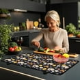 thumbnail image 3 of Renewold Stove Cover for Glass Stove Top Scratch Resistant Stove Top Cover Heat Resistant Mat Foldable Cooktop Cover Extra Kitchen Space, 29 x 21 Inch, Rooster Flower Violet, 3 of 7
