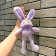 thumbnail image 4 of Cute Backpack Pendant Exquisite Gifts Stuffed Toys Creative Plush Doll Key Holder Car Key Charms Bag Ornaments Pulling Rabbit Keychain WHITE, 4 of 8