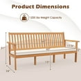thumbnail image 3 of Costway Outdoor 3-Seat Wood Bench 64 Inches Extra Long Acacia Chair with Seat Cushion, 3 of 10