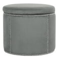 thumbnail image 3 of Safavieh Jody Modern Glam Round Storage Ottoman w/ Silver Nail Heads, 3 of 10