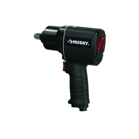 Husky 683 214 Pneumatic Air Tool 1/2 in. Impact Wrench, 800 FT-LBS Torque, Black