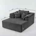 thumbnail image 4 of Leumius Oversized Chaise Lounge Chair Indoor,Corduroy Upholstered Boneless Sofa Bed,Modern Deep Seat Cloud Sofa Couch with Back Cushion and Pillows for Living Room, No Assembly Required,Antique Gray, 4 of 14