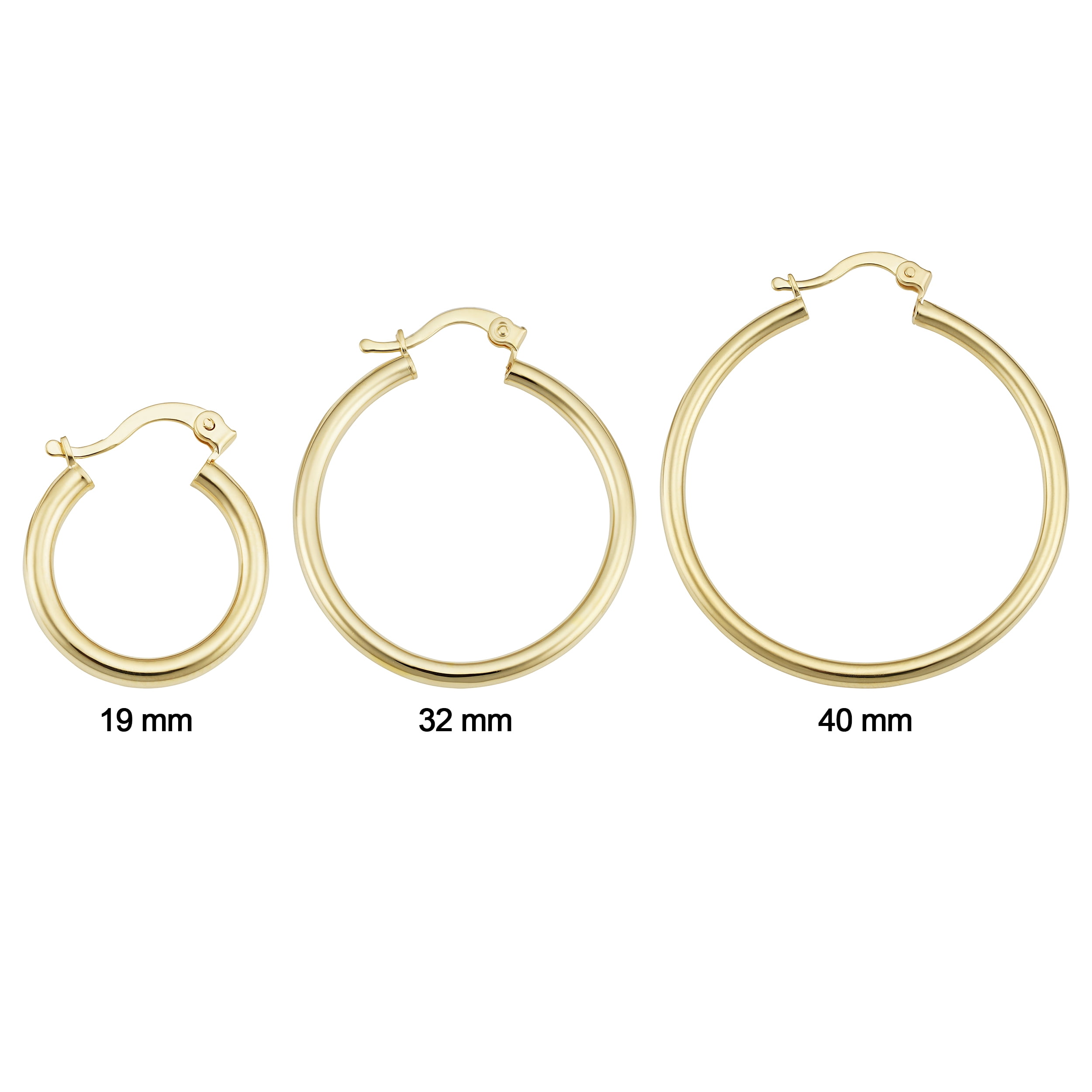 KoolJewelry 14k Yellow Gold Filled Classic Hoop Earrings (2.5 x 19 mm)