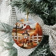 thumbnail image 3 of Thanksgiving Manx Pilgrim Grateful, Thankful, Blessed Fall Welcome Ceramic Round Ornament Cat Lover Kitten Owner Gifts Home Tree Decor - 00021, 3 of 5