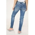 thumbnail image 3 of Grace in LA Jeans Women's Distressed Floral Embroidered Junior Fit Skinny Stretch Jeans (30), 3 of 4