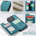 thumbnail image 6 of Mantto Case for iPhone 13 Pro with Card Holder, Retro PU Leather RFID Blocking Credit Card Slots Double Magnetic Clasp Flip Kickstand Shockproof Phone Cover for iPhone 13 Pro,Blue, 6 of 9