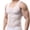 White, variant on O-Neck Sleeveless Solid Color Men Vest Striped Racerback Male Mesh Sexy Transparent Bottoming Vest Home Wear